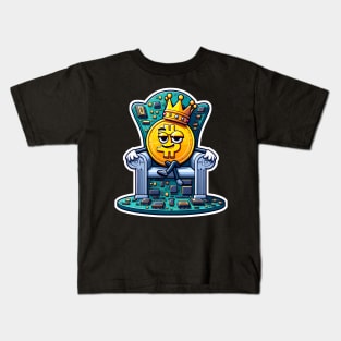 Crypto Royalty: The Bitcoin Monarch Kids T-Shirt